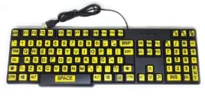 Teclado ampliado com letras grandes